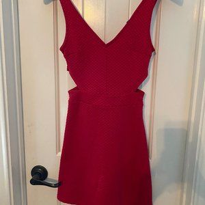 Red Mini Dress with Side Openings
